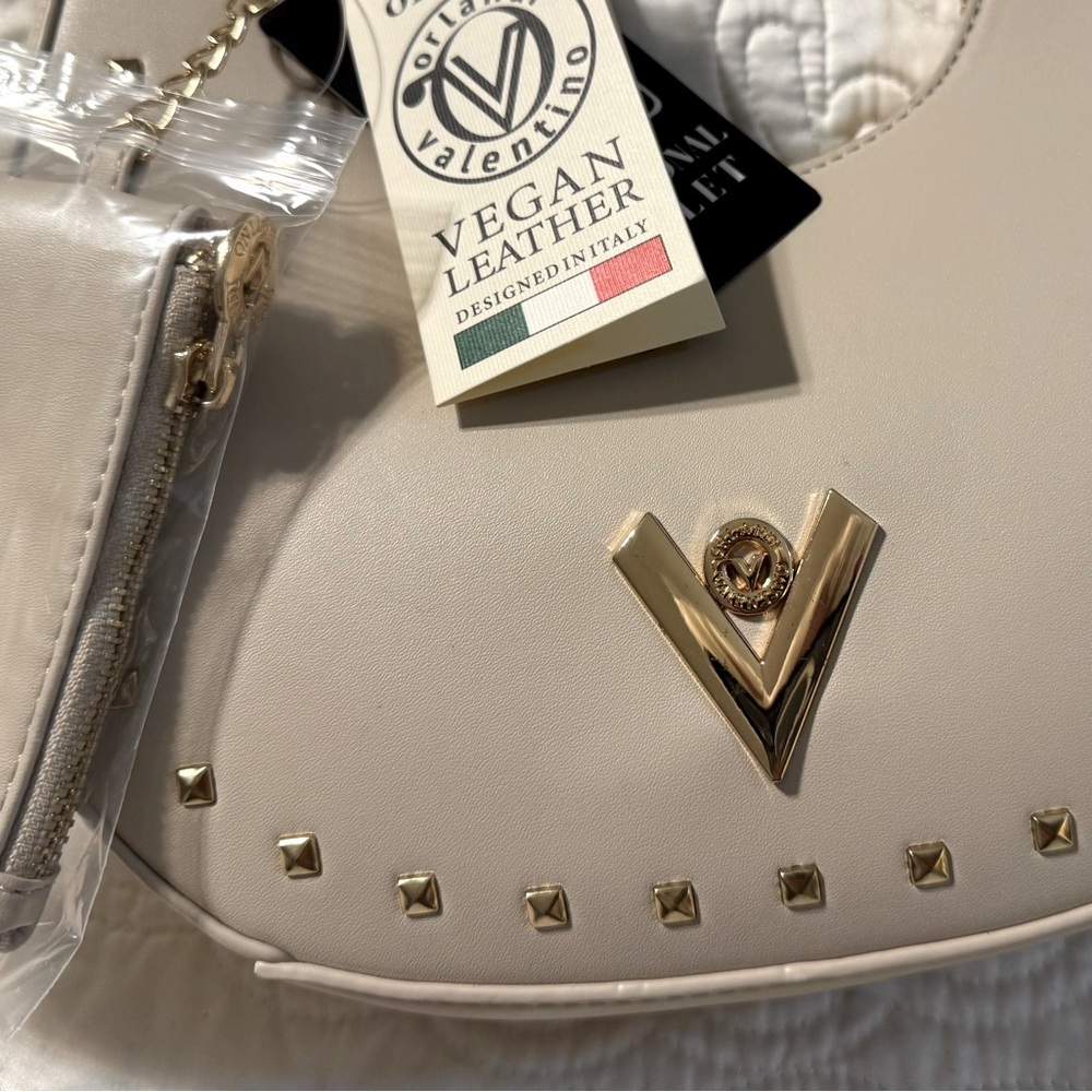 Valentino Orlandi Cream Studded Shoulder Bag with wallet - Picture 2 of 6